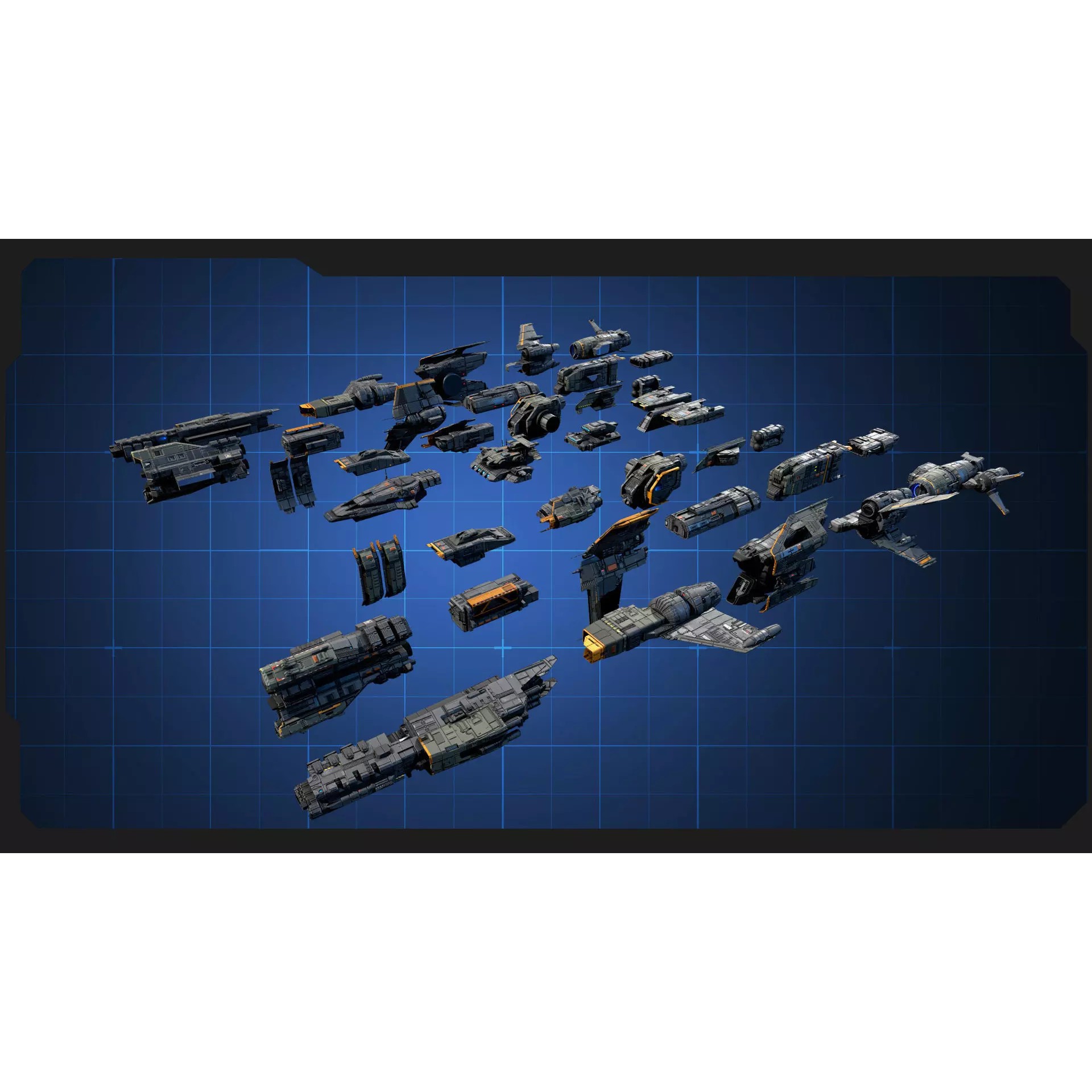 STARSHIPS - Low-Poly Game-Ready 3D Model - View 39