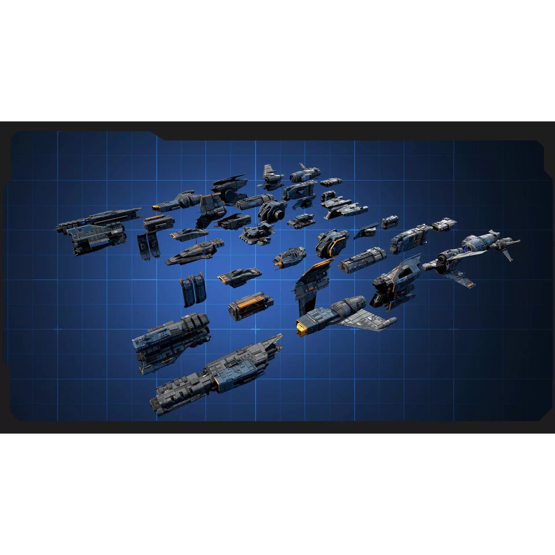 STARSHIPS - Low-Poly Game-Ready 3D Model - View 41