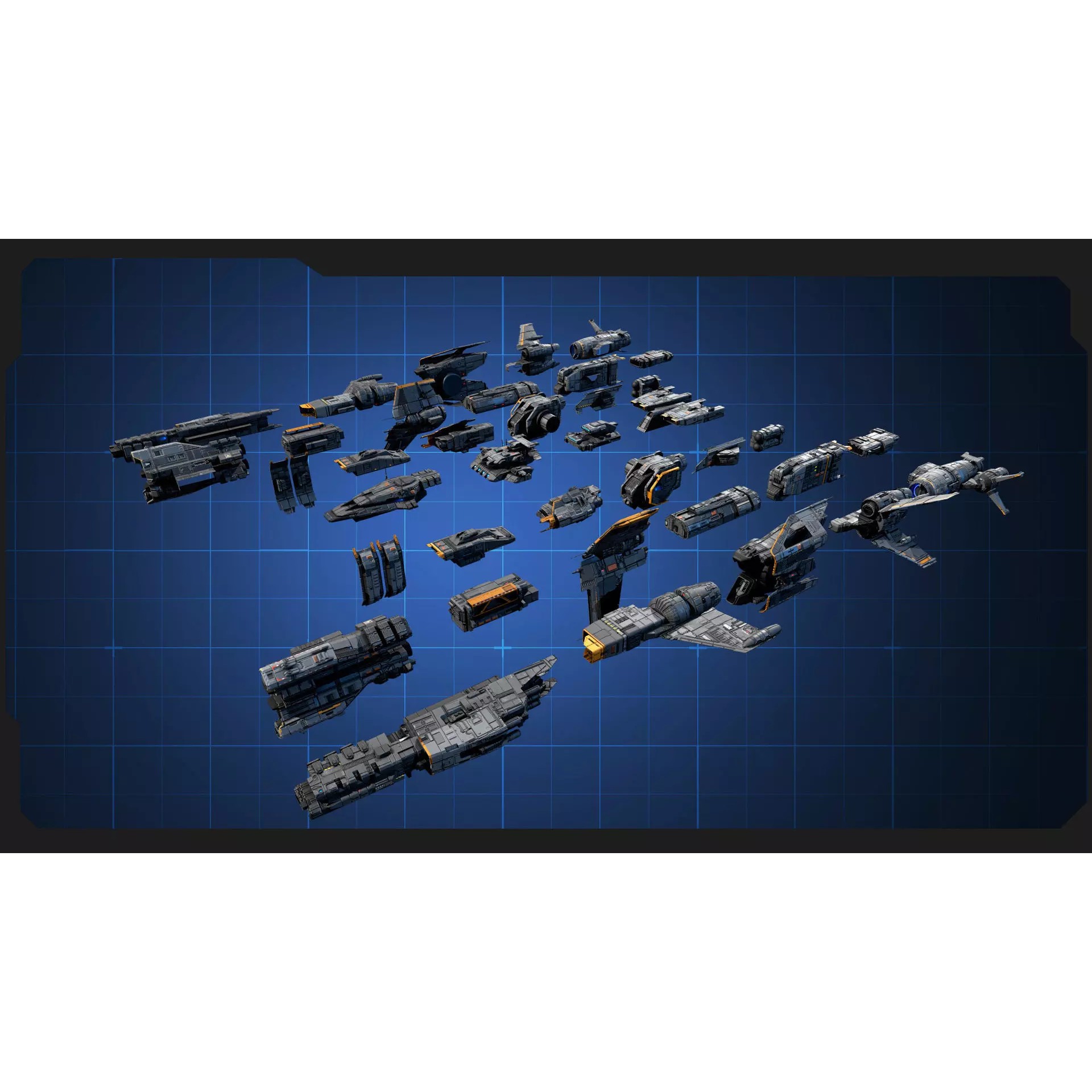 STARSHIPS - Low-Poly Game-Ready 3D Model - View 42