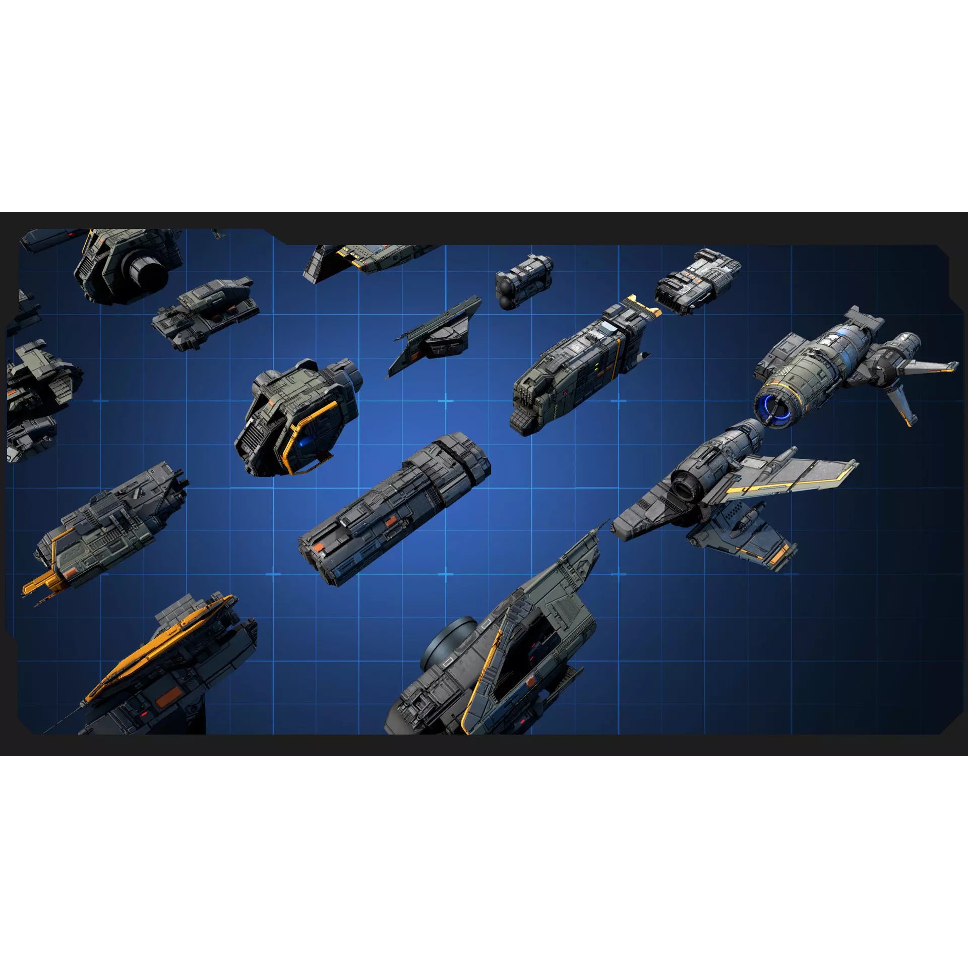 STARSHIPS - Low-Poly Game-Ready 3D Model - View 43