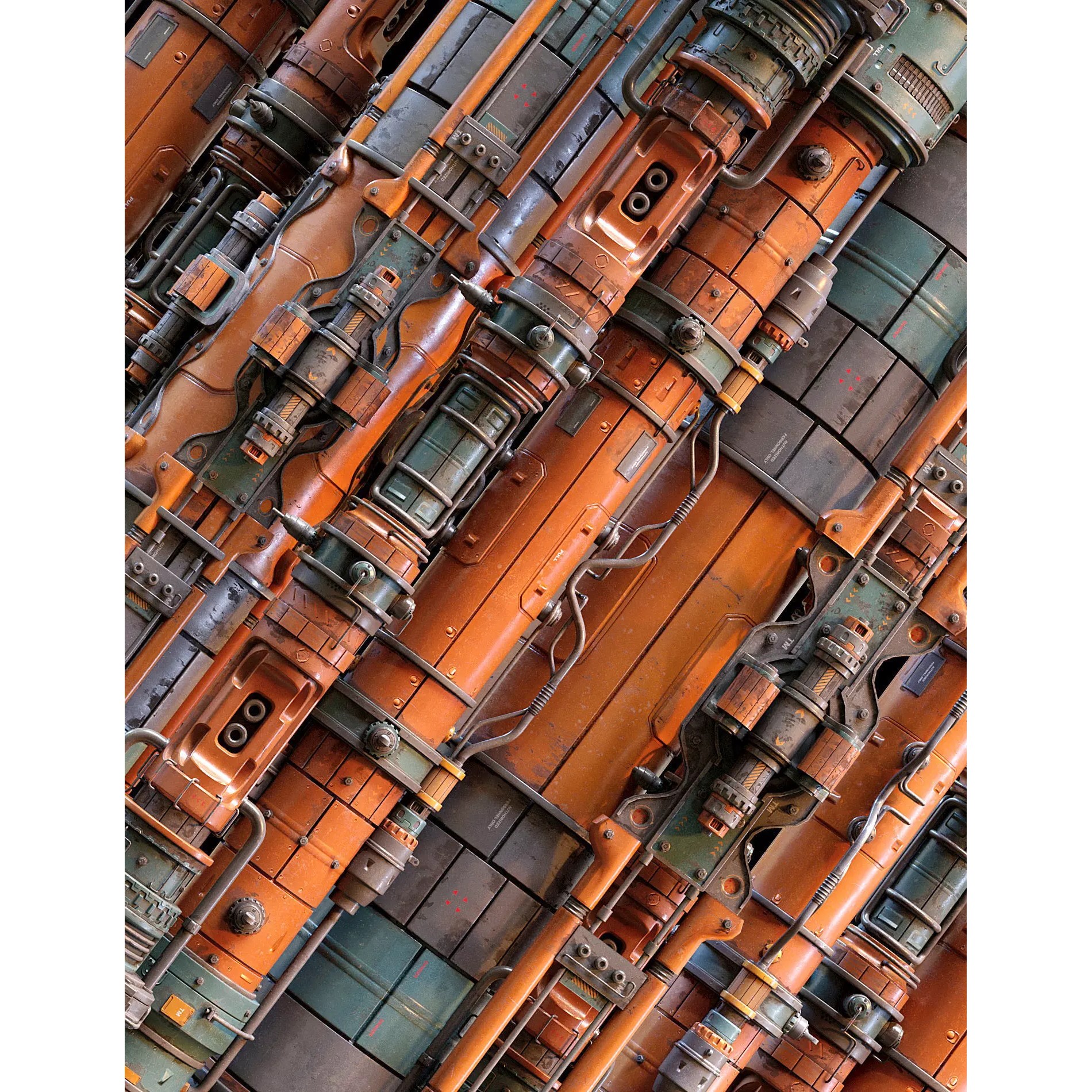 Sci-fi Pipe - Low-Poly Game-Ready 3D Model - View 2