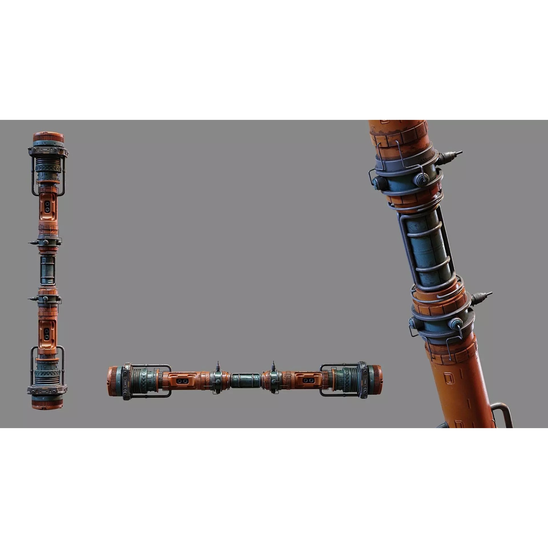 Sci-fi Pipe - Low-Poly Game-Ready 3D Model - View 5