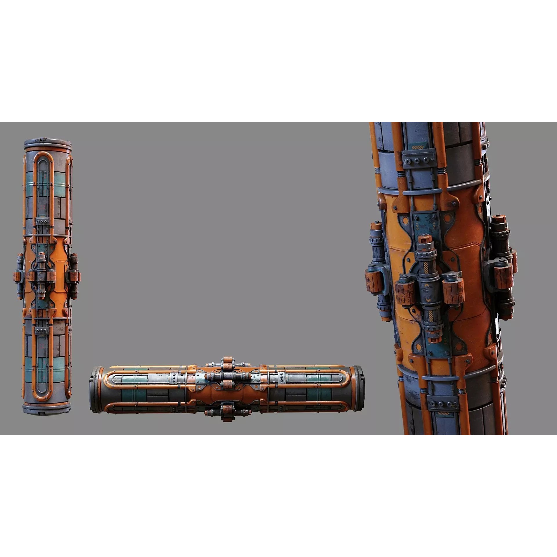 Sci-fi Pipe - Low-Poly Game-Ready 3D Model - View 7