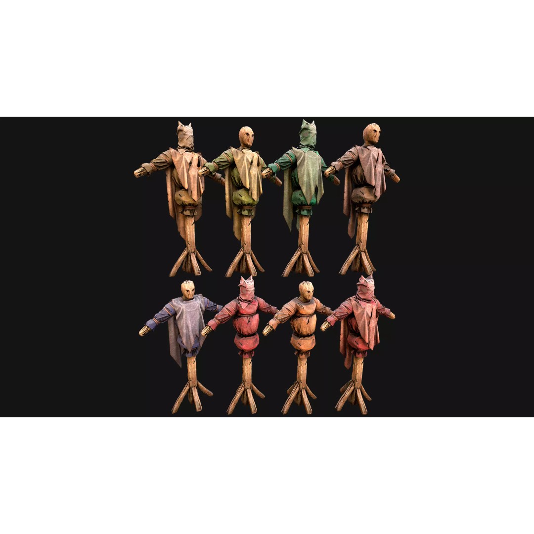 Medieval Wooden Fighting Dummy 3D Model – Low Poly Game Ready Asset, FBX - View 11