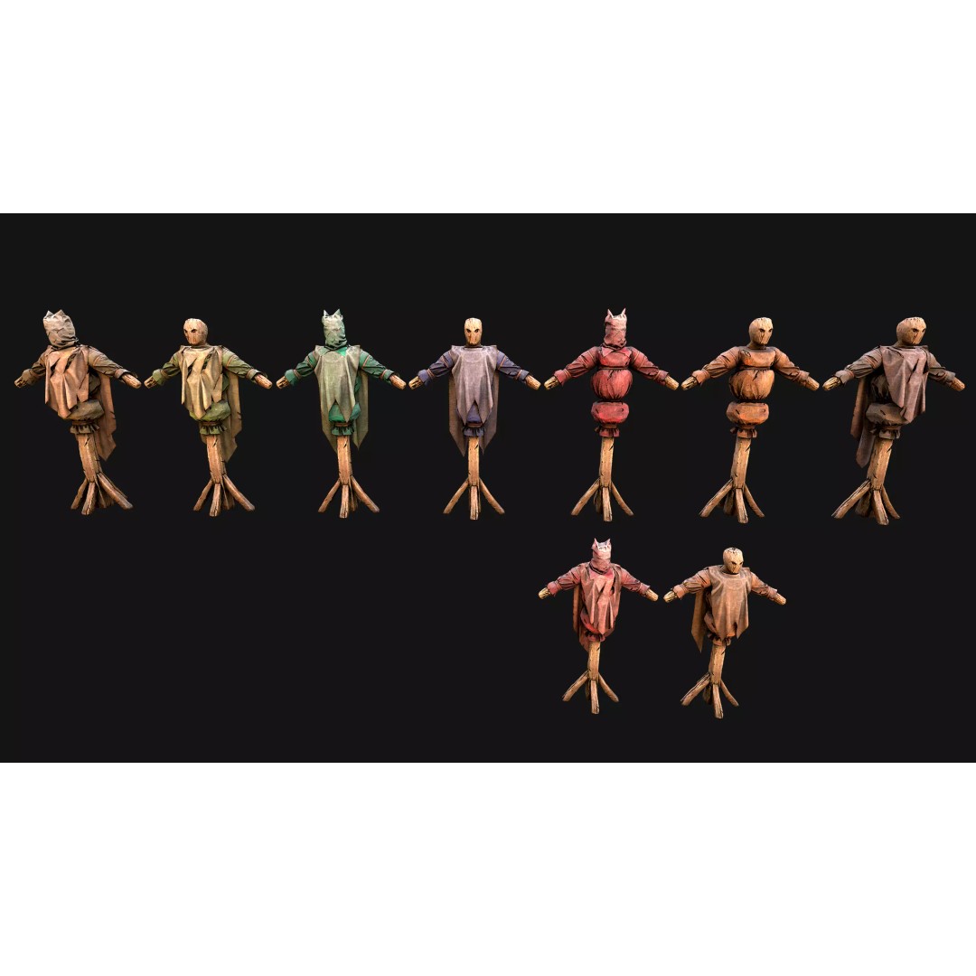 Medieval Wooden Fighting Dummy 3D Model – Low Poly Game Ready Asset, FBX - View 12