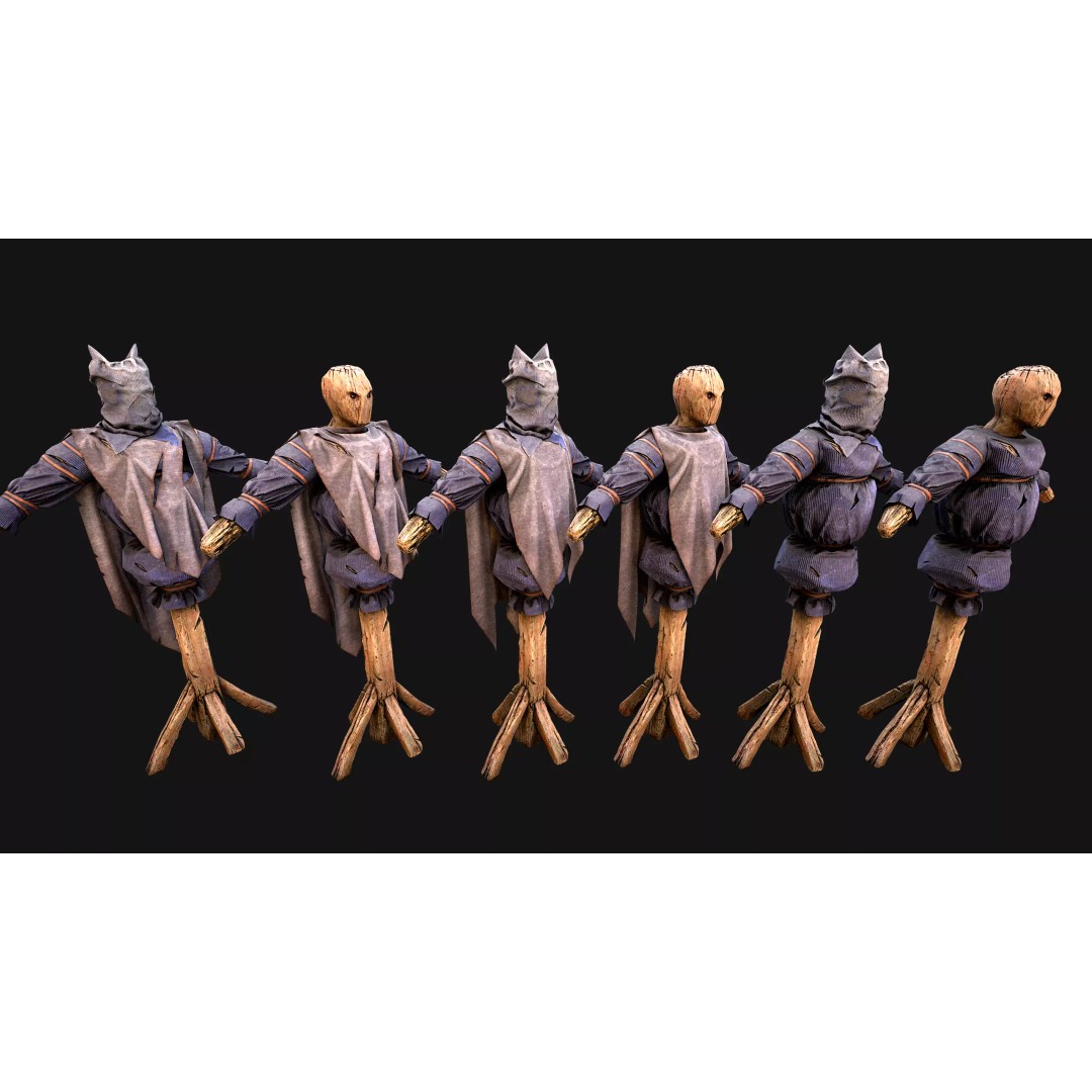 Medieval Wooden Fighting Dummy 3D Model – Low Poly Game Ready Asset, FBX - View 17