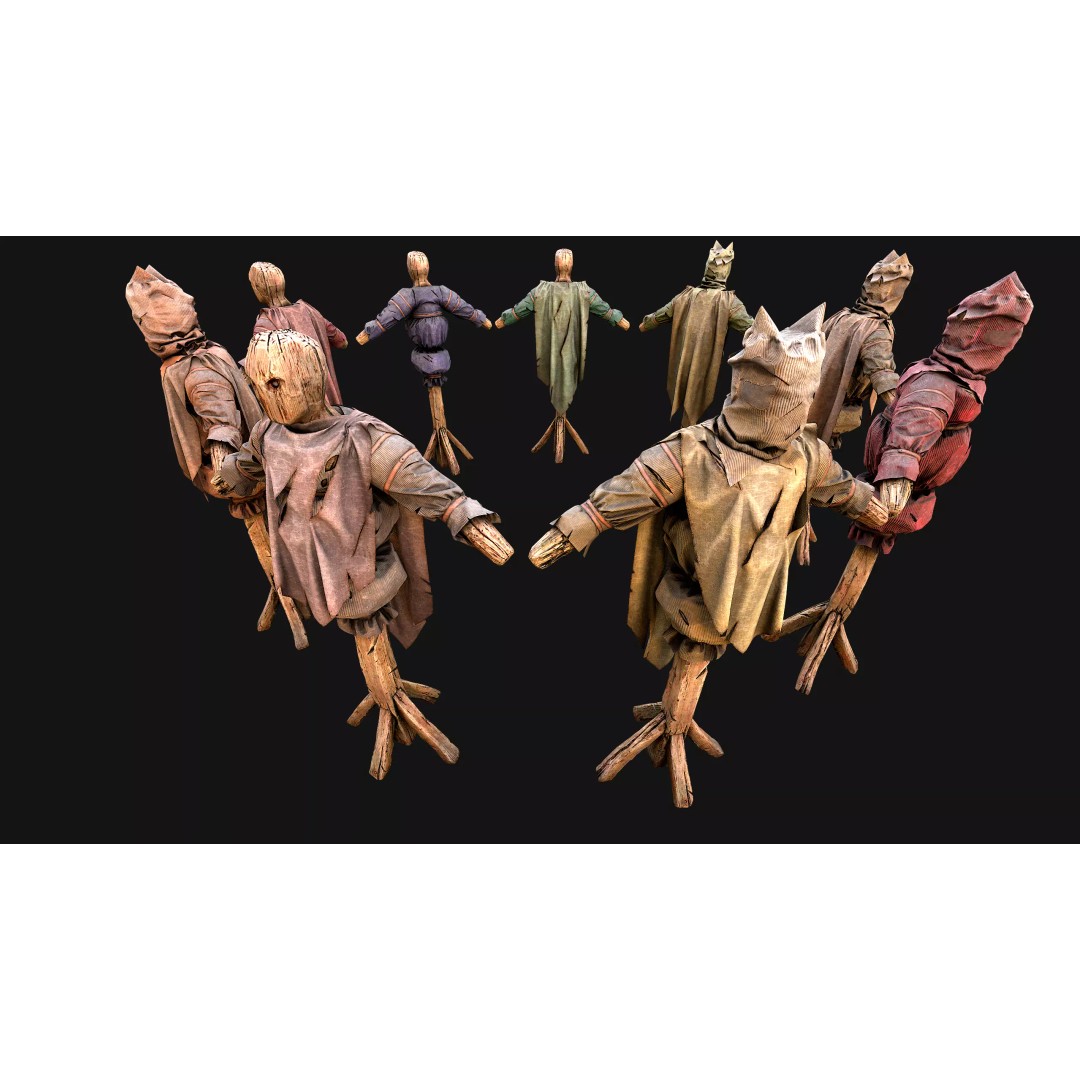 Medieval Wooden Fighting Dummy 3D Model – Low Poly Game Ready Asset, FBX - View 24