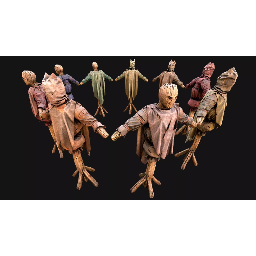 Medieval Wooden Fighting Dummy 3D Model – Low Poly Game Ready Asset, FBX - View 25