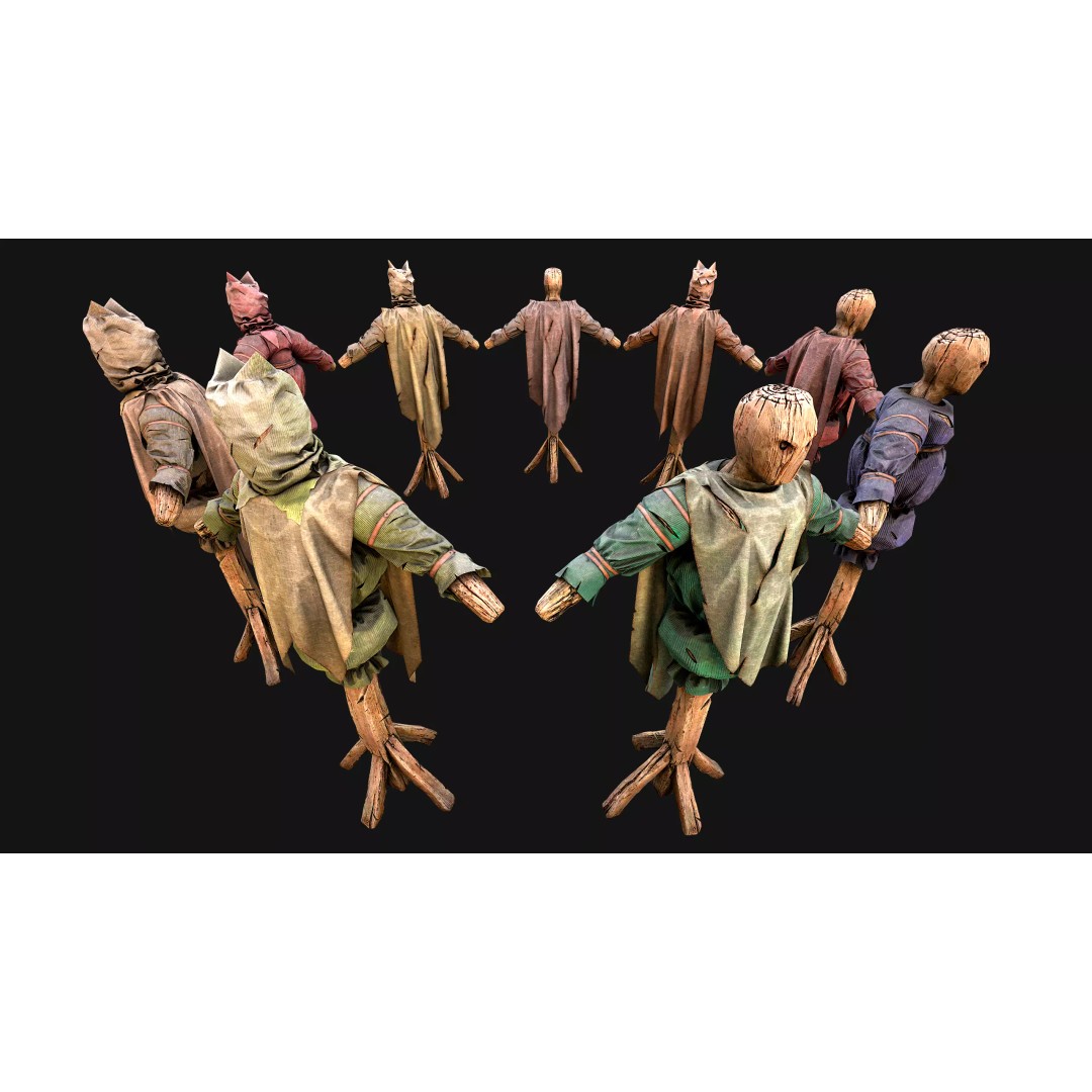 Medieval Wooden Fighting Dummy 3D Model – Low Poly Game Ready Asset, FBX - View 29