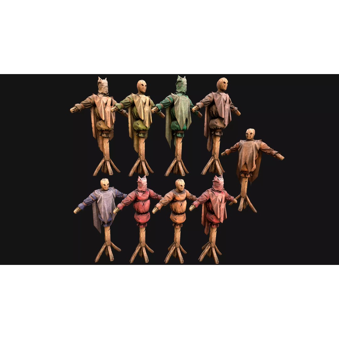 Medieval Wooden Fighting Dummy 3D Model – Low Poly Game Ready Asset, FBX - View 3