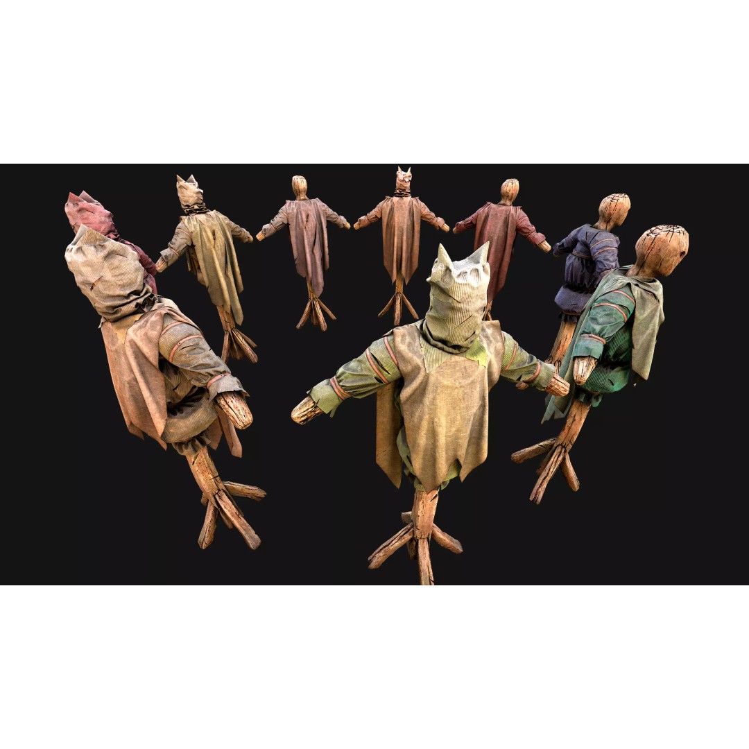 Medieval Wooden Fighting Dummy 3D Model – Low Poly Game Ready Asset, FBX - View 30