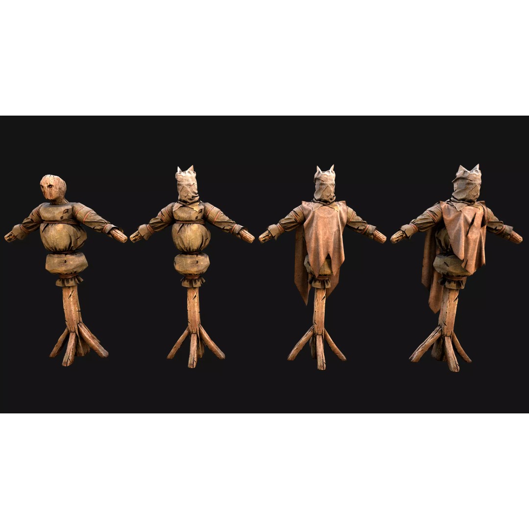 Medieval Wooden Fighting Dummy 3D Model – Low Poly Game Ready Asset, FBX - View 31