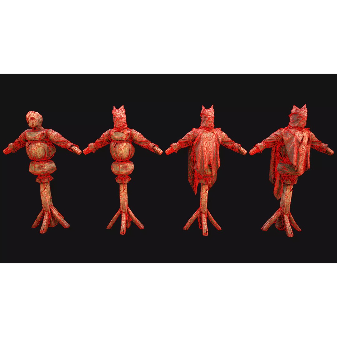 Medieval Wooden Fighting Dummy 3D Model – Low Poly Game Ready Asset, FBX - View 32