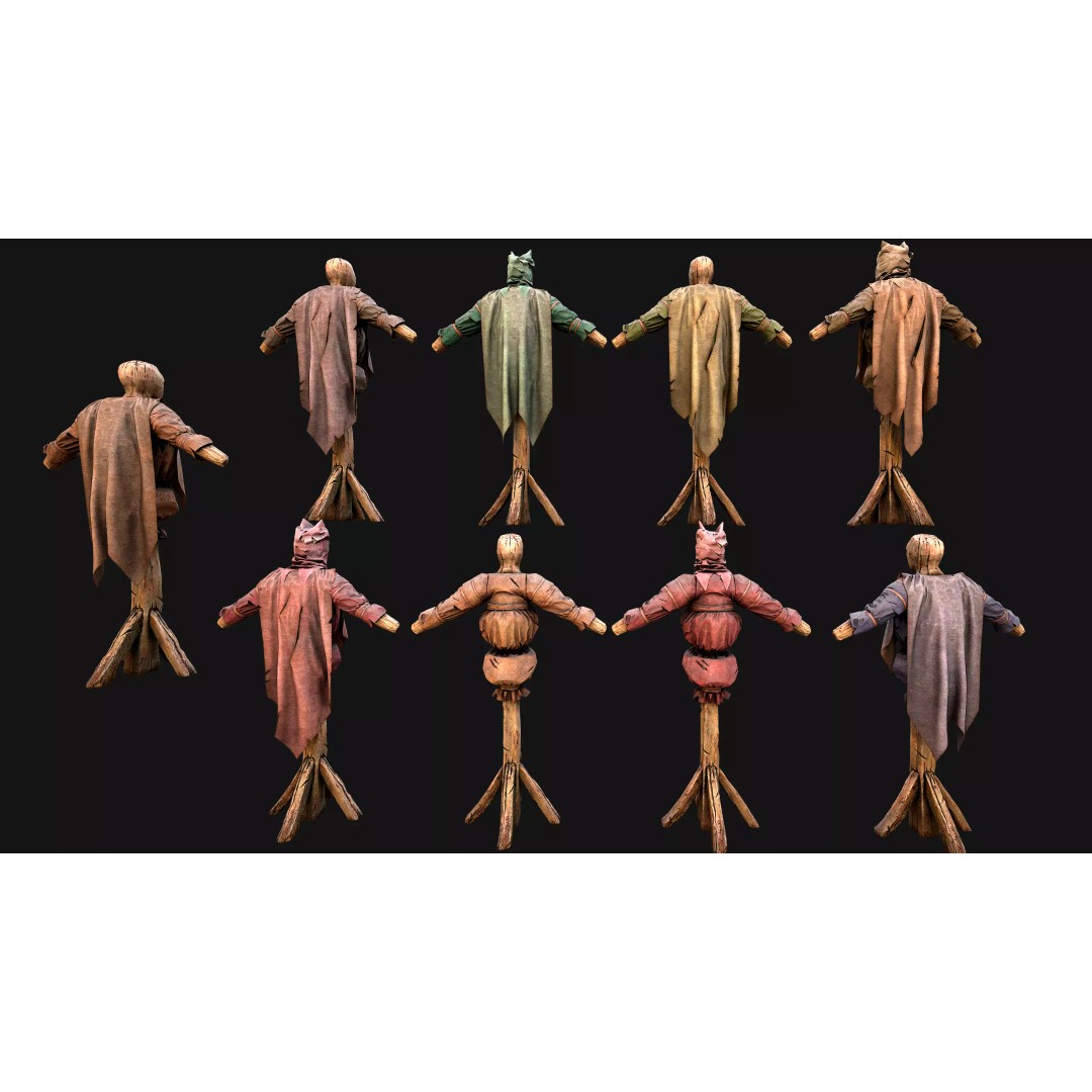 Medieval Wooden Fighting Dummy 3D Model – Low Poly Game Ready Asset, FBX - View 7