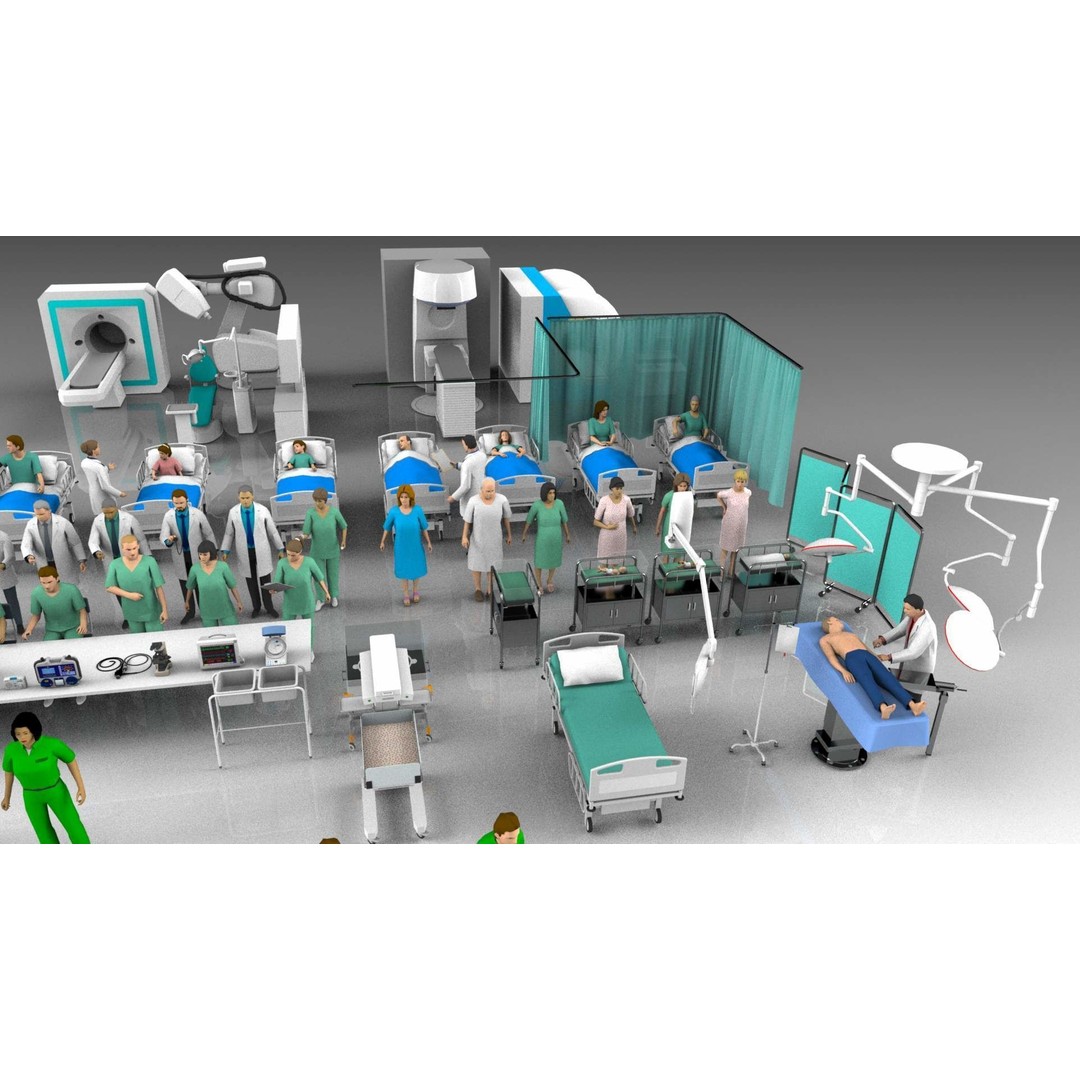 Low Poly Medical 3D Model – Character Collection with Equipment Formats - View 3