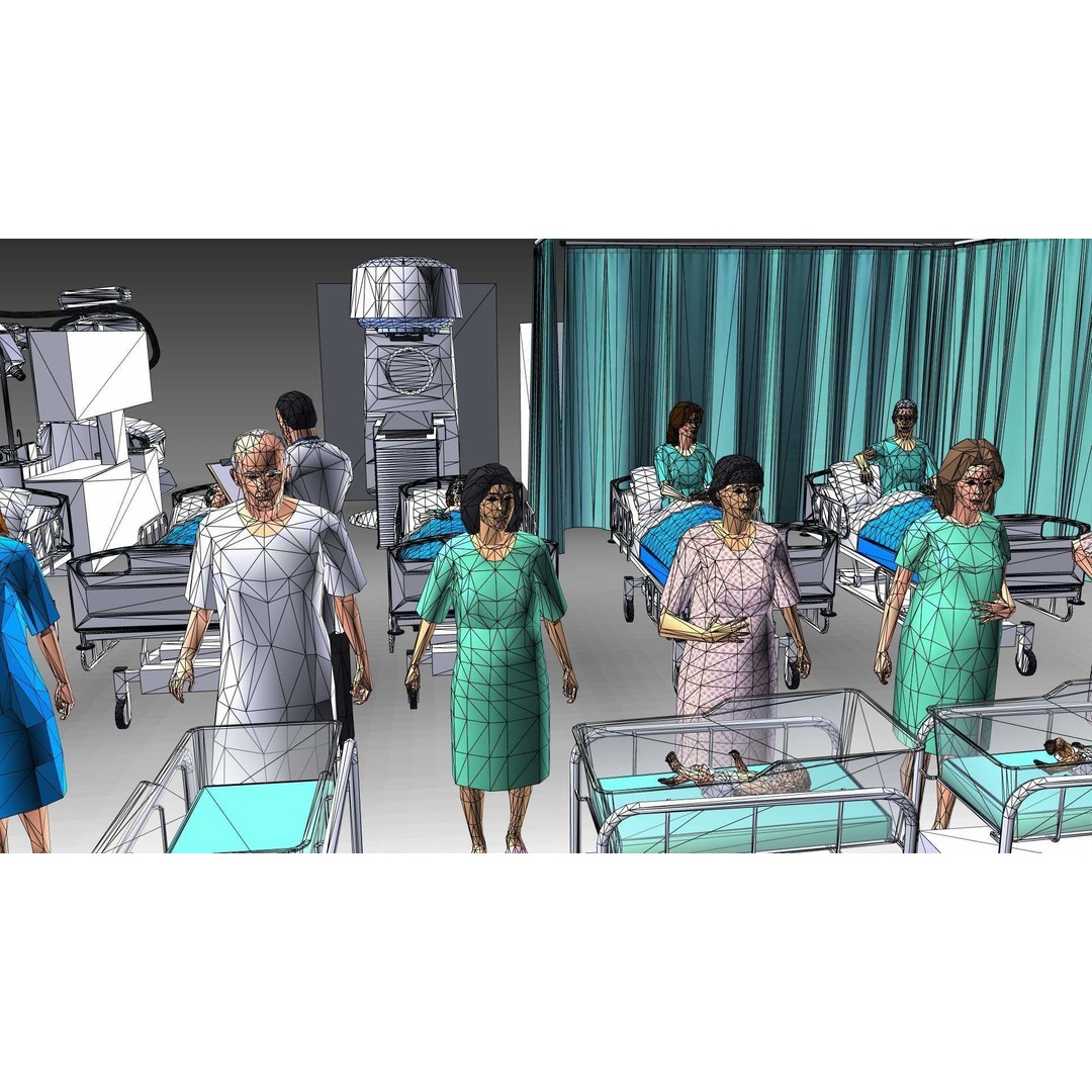 Low Poly Medical 3D Model – Character Collection with Equipment Formats - View 5