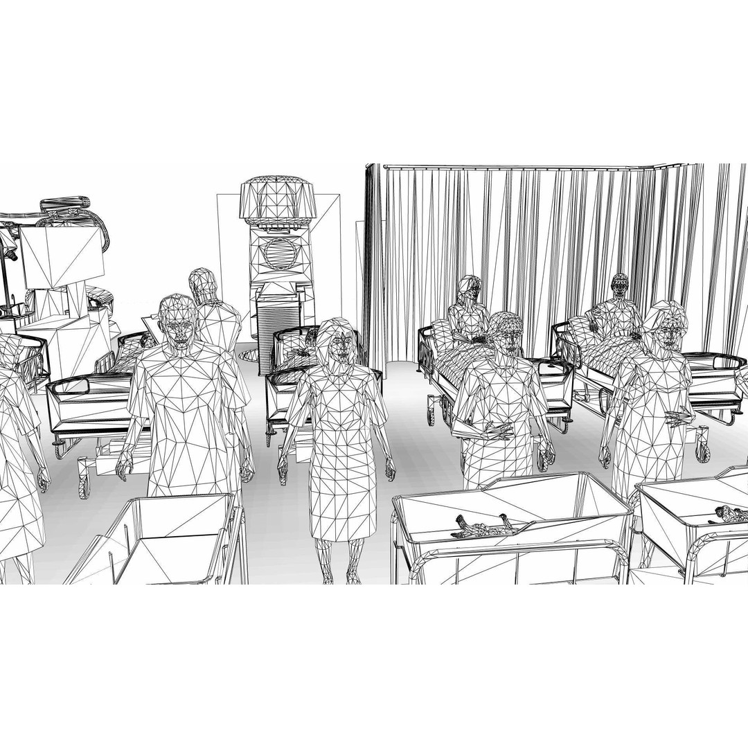 Low Poly Medical 3D Model – Character Collection with Equipment Formats - View 6