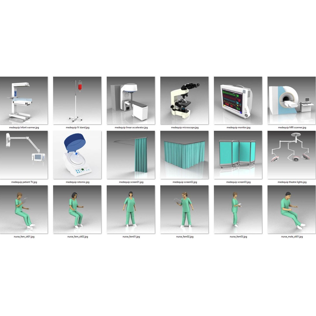 Low Poly Medical 3D Model – Character Collection with Equipment Formats - View 9