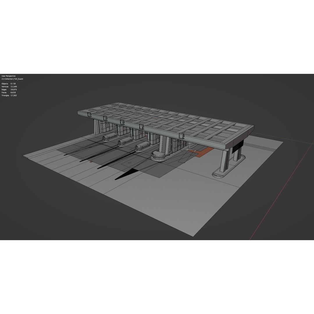 Mont-Blanc Toll Booth 3D Model – Low Poly PBR Game Asset, FBX