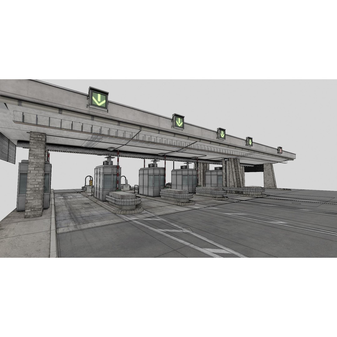 Mont-Blanc Toll Booth 3D Model – Low Poly PBR Game Asset, FBX - View 11