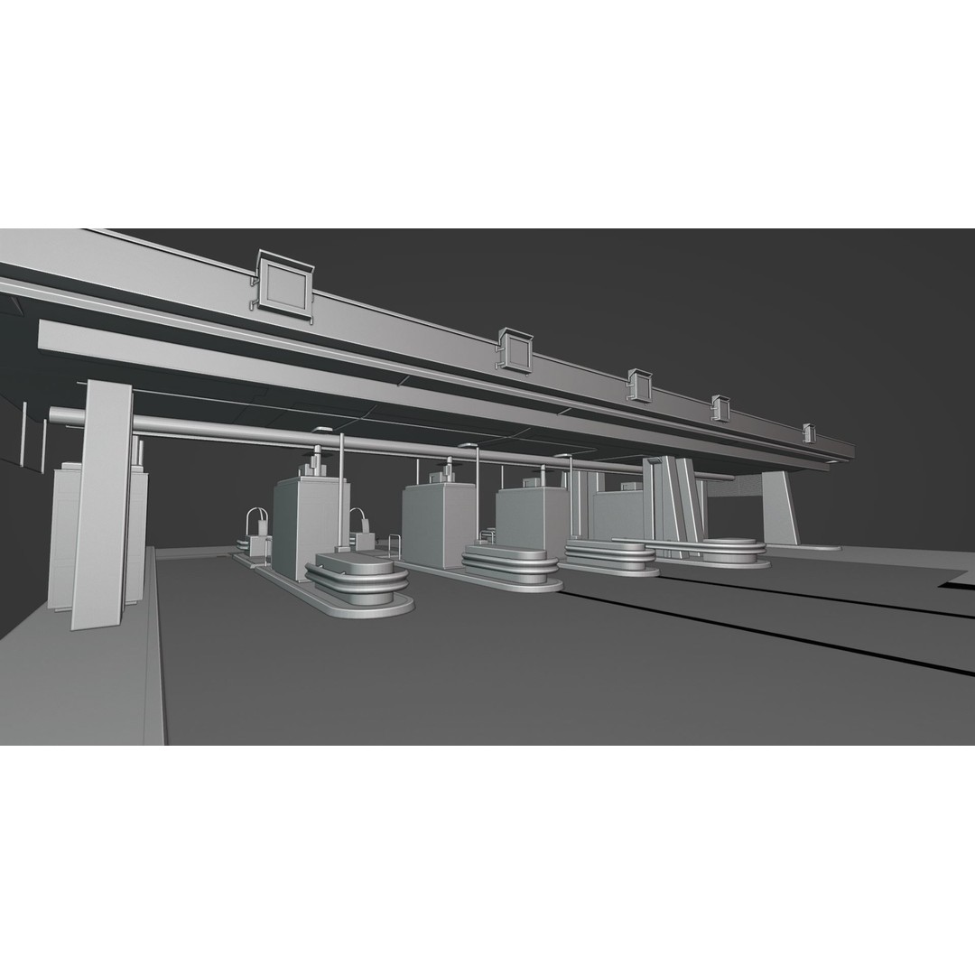 Mont-Blanc Toll Booth 3D Model – Low Poly PBR Game Asset, FBX - View 12
