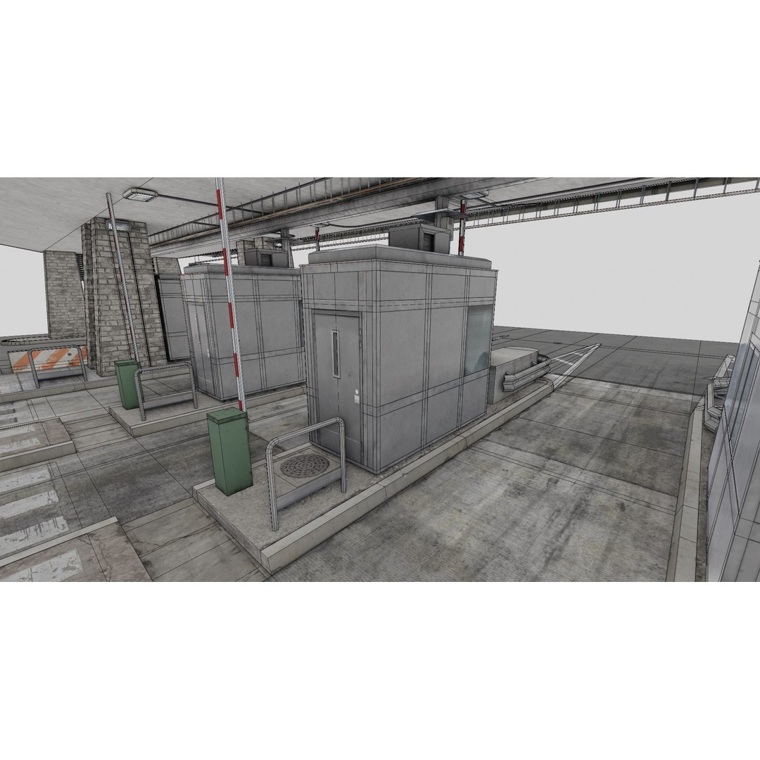 Mont-Blanc Toll Booth 3D Model – Low Poly PBR Game Asset, FBX - View 13