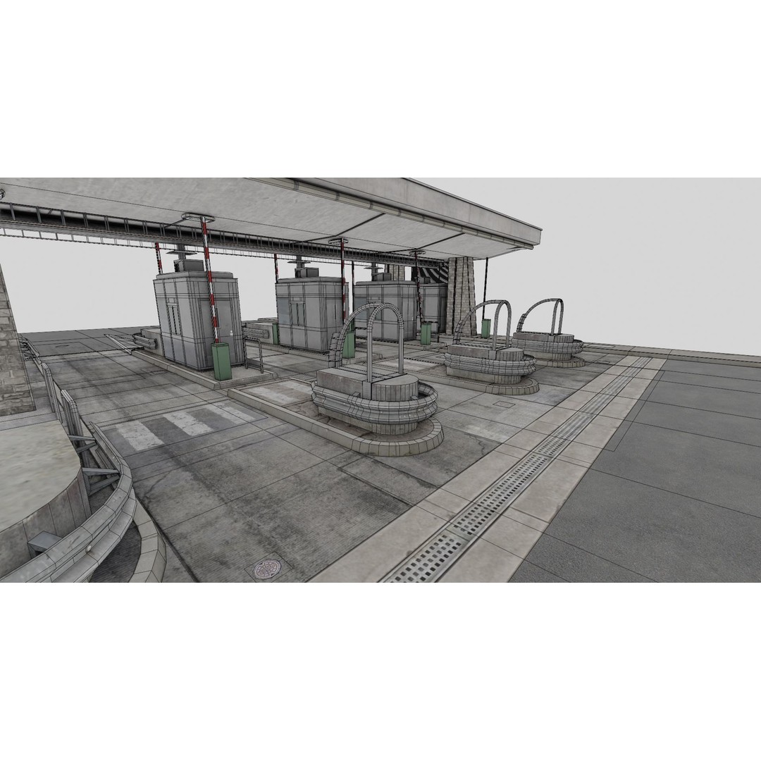 Mont-Blanc Toll Booth 3D Model – Low Poly PBR Game Asset, FBX - View 15