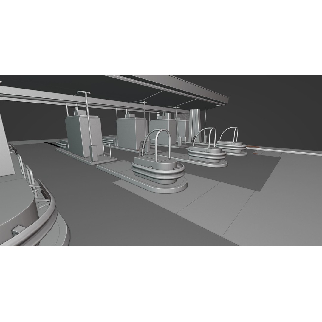 Mont-Blanc Toll Booth 3D Model – Low Poly PBR Game Asset, FBX - View 16