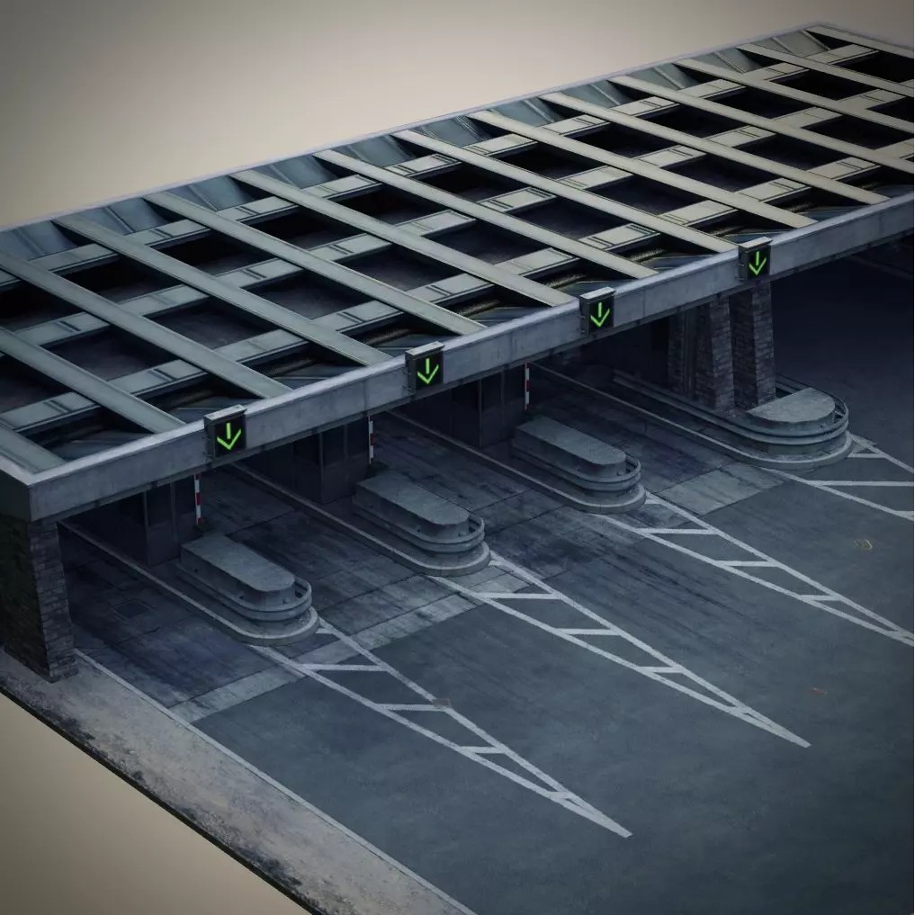 Mont-Blanc Toll Booth 3D Model – Low Poly PBR Game Asset, FBX - View 2