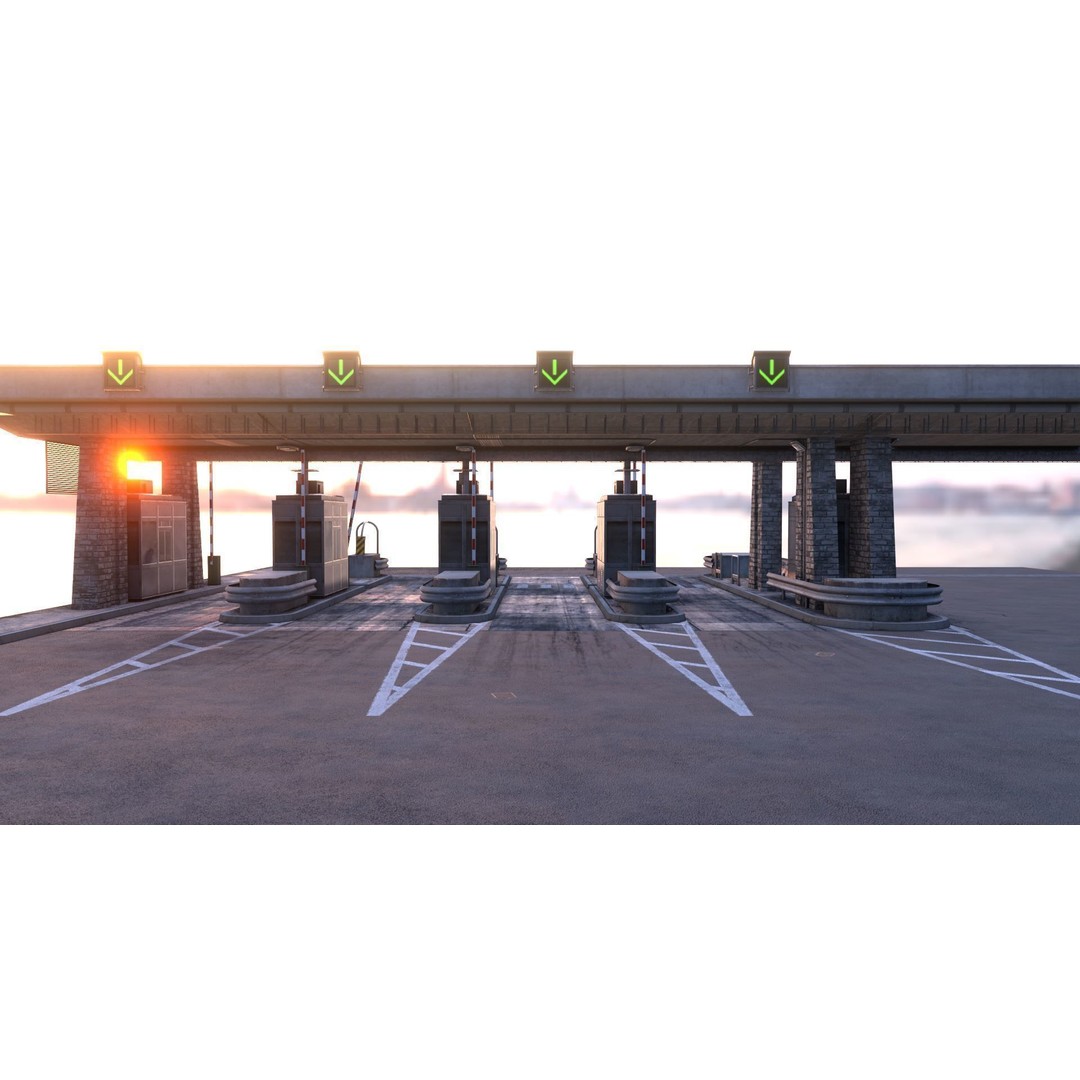 Mont-Blanc Toll Booth 3D Model – Low Poly PBR Game Asset, FBX - View 4