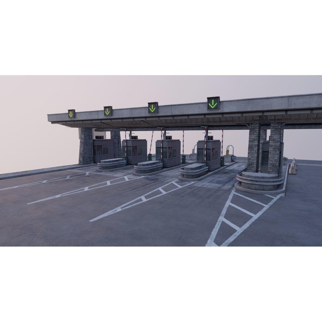 Mont-Blanc Toll Booth 3D Model – Low Poly PBR Game Asset, FBX - View 5