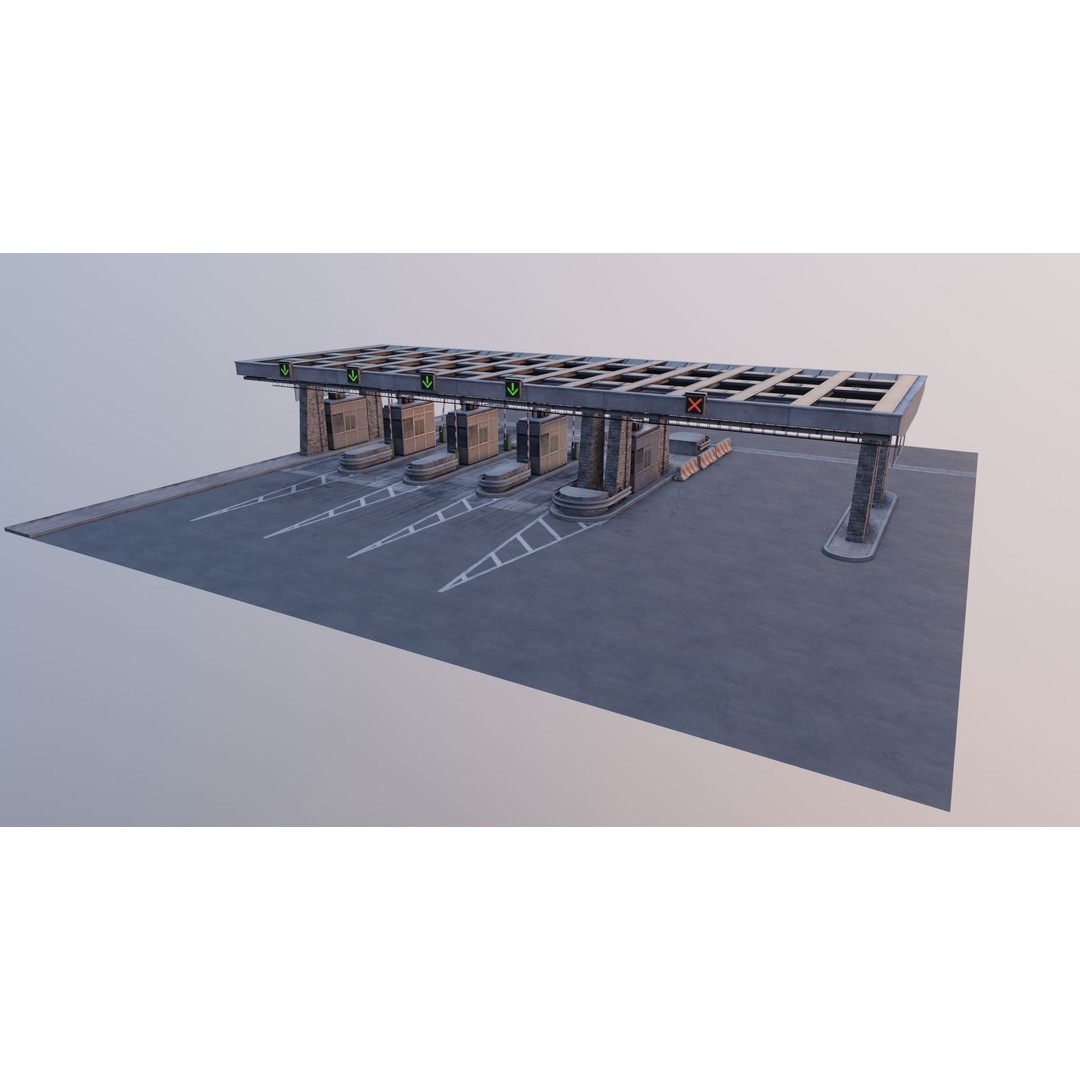 Mont-Blanc Toll Booth 3D Model – Low Poly PBR Game Asset, FBX - View 6