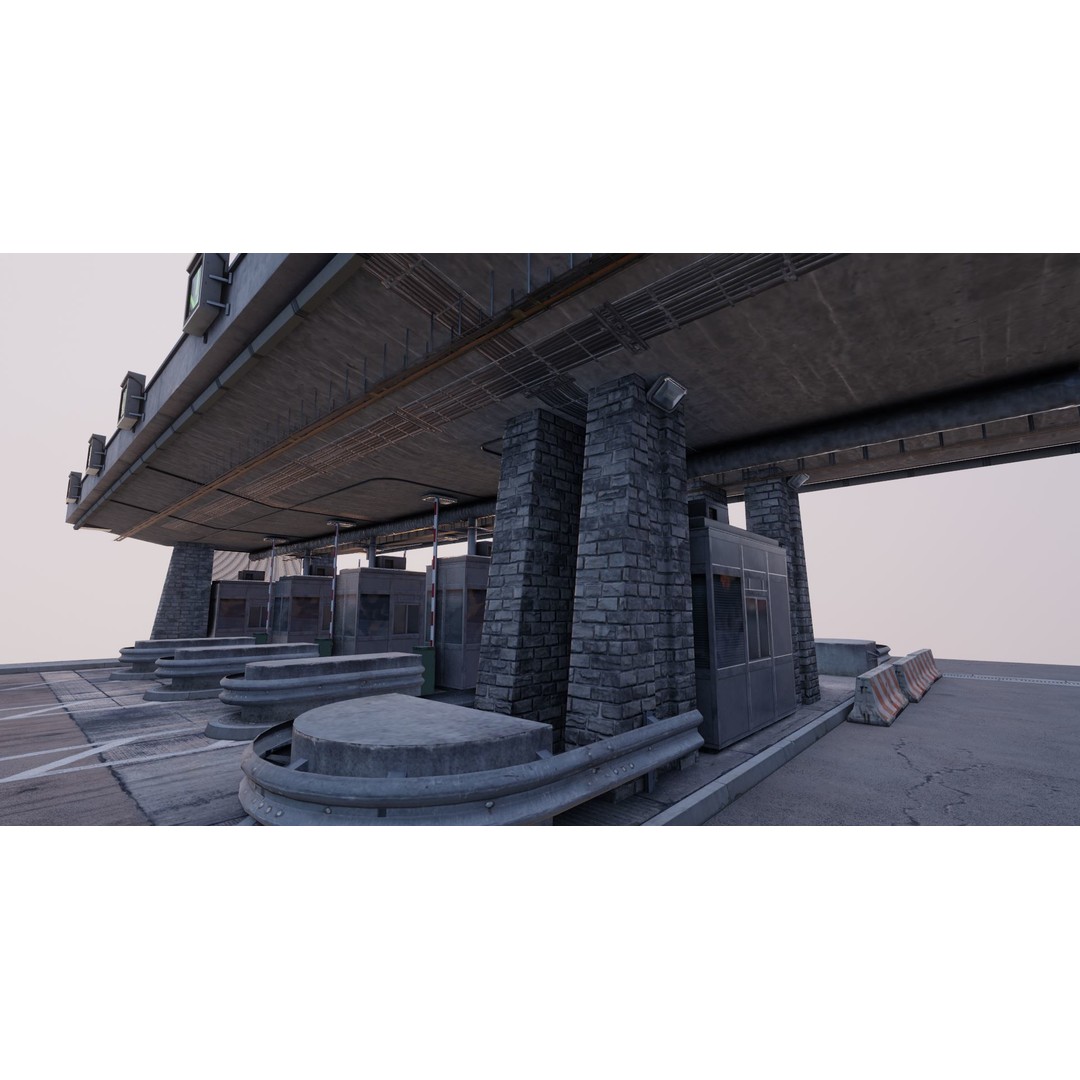 Mont-Blanc Toll Booth 3D Model – Low Poly PBR Game Asset, FBX - View 7