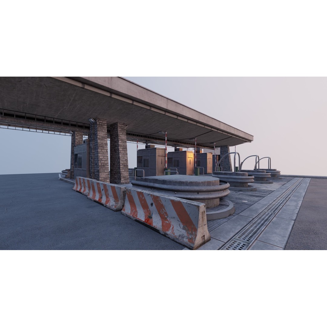 Mont-Blanc Toll Booth 3D Model – Low Poly PBR Game Asset, FBX - View 8