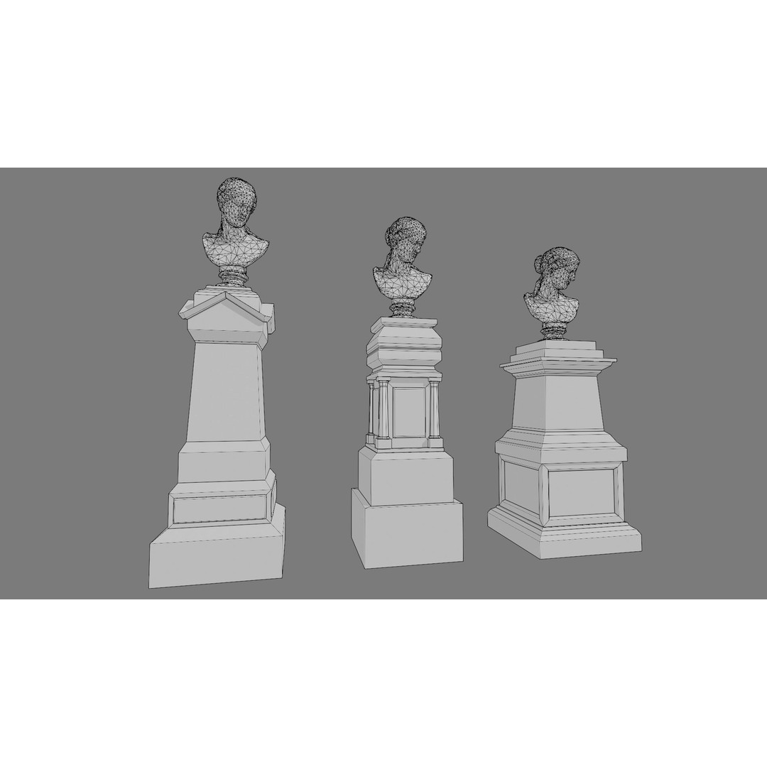 Cemetery Gravestone 3D Model – Low Poly Game Asset, FBX & OBJ - View 14