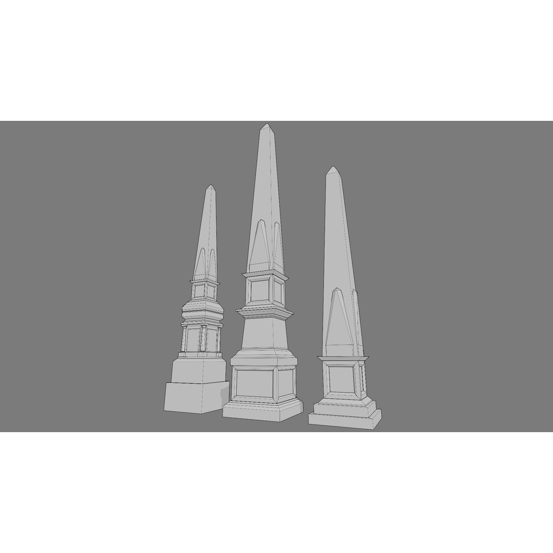 Cemetery Gravestone 3D Model – Low Poly Game Asset, FBX & OBJ - View 16