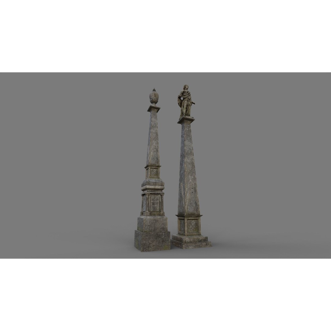 Cemetery Gravestone 3D Model – Low Poly Game Asset, FBX & OBJ - View 17