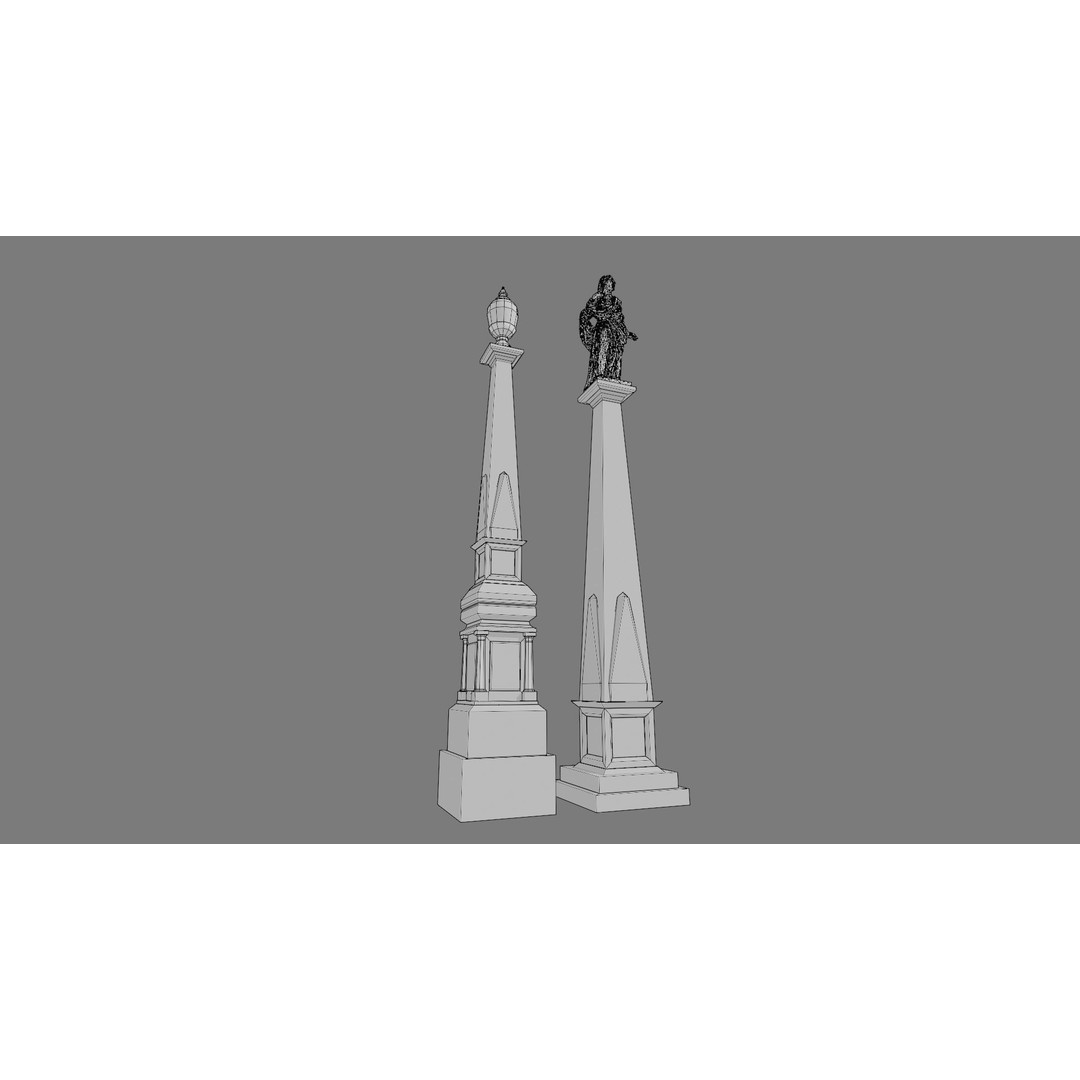 Cemetery Gravestone 3D Model – Low Poly Game Asset, FBX & OBJ - View 18