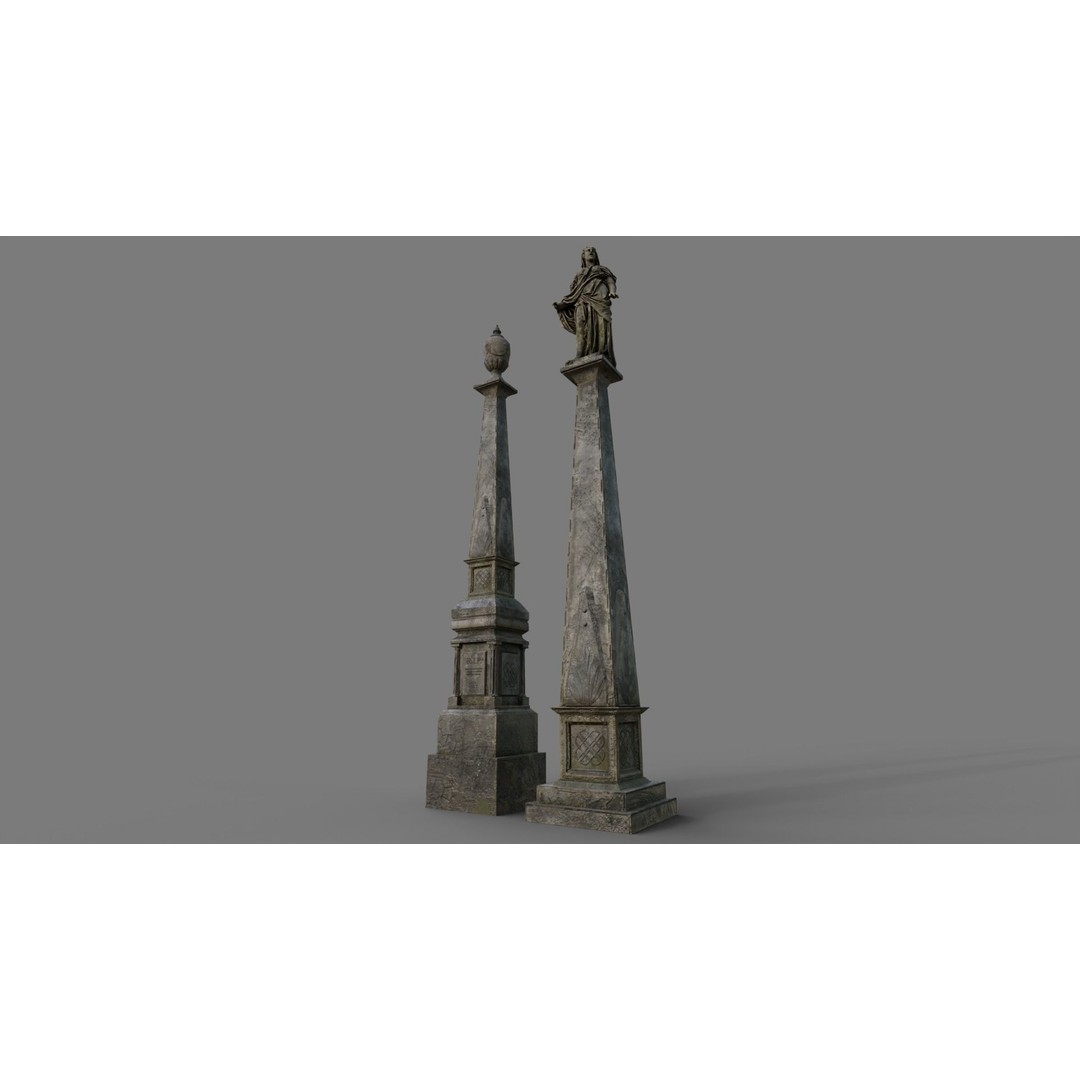 Cemetery Gravestone 3D Model – Low Poly Game Asset, FBX & OBJ - View 19