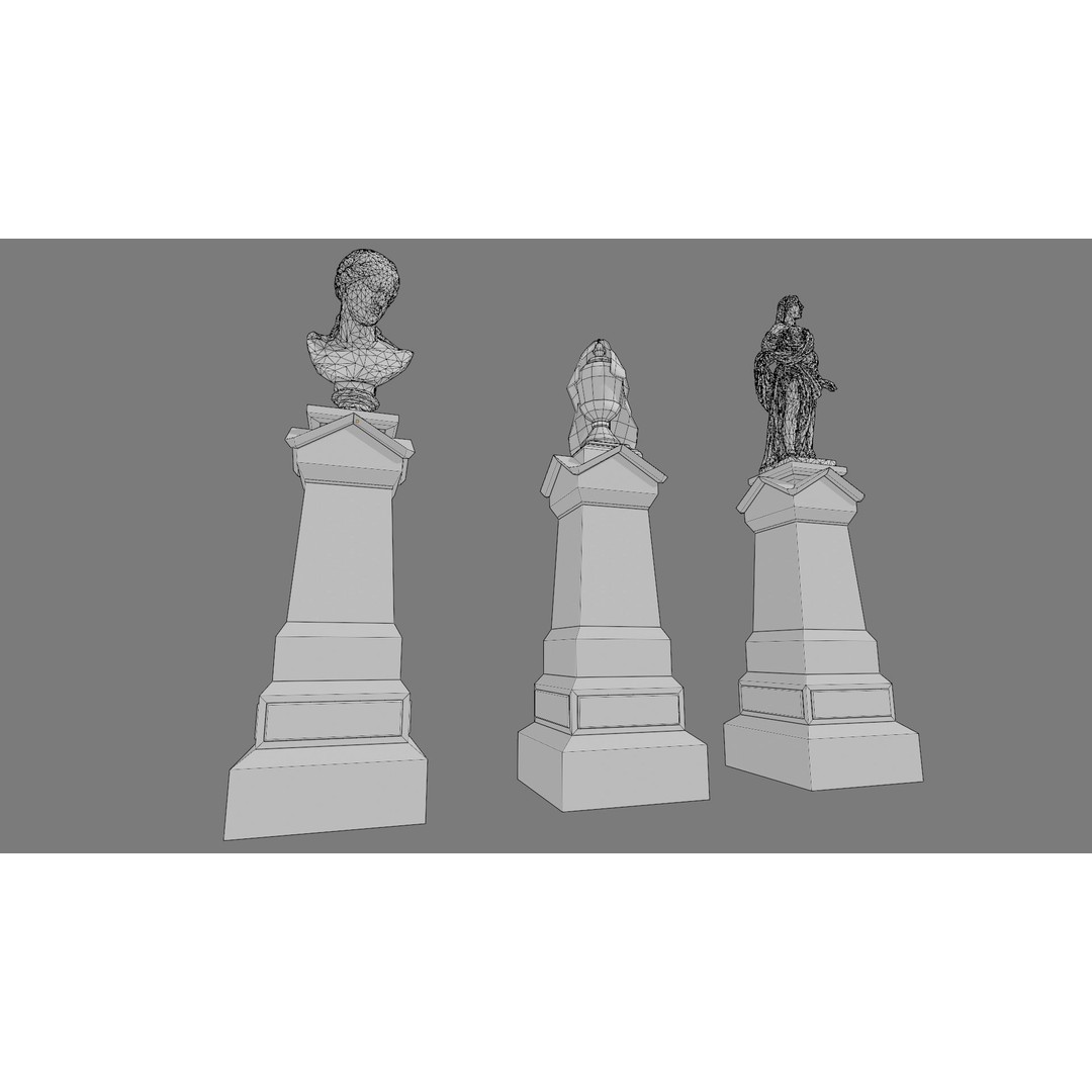 Cemetery Gravestone 3D Model – Low Poly Game Asset, FBX & OBJ - View 22