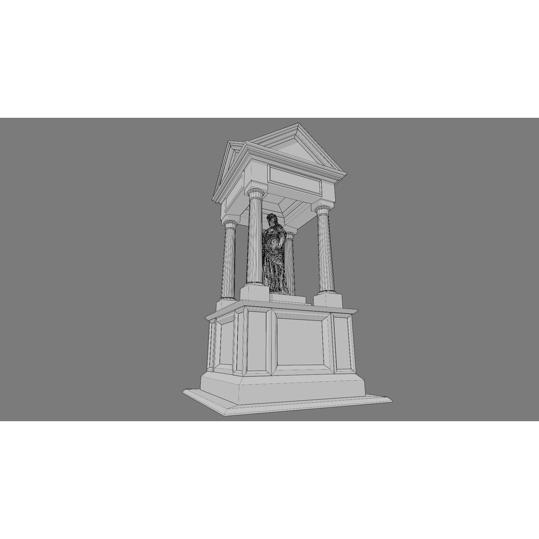 Cemetery Gravestone 3D Model – Low Poly Game Asset, FBX & OBJ - View 30