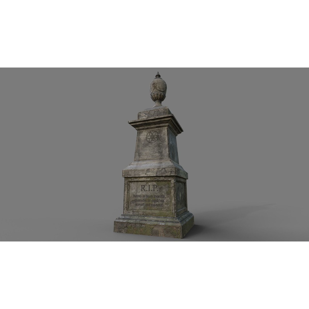 Cemetery Gravestone 3D Model – Low Poly Game Asset, FBX & OBJ - View 31