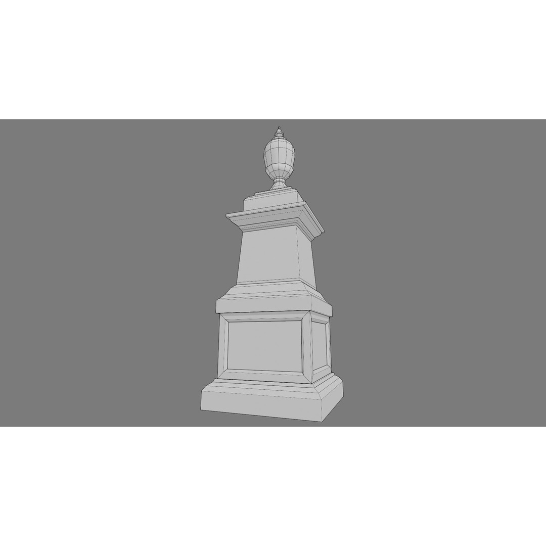 Cemetery Gravestone 3D Model – Low Poly Game Asset, FBX & OBJ - View 32
