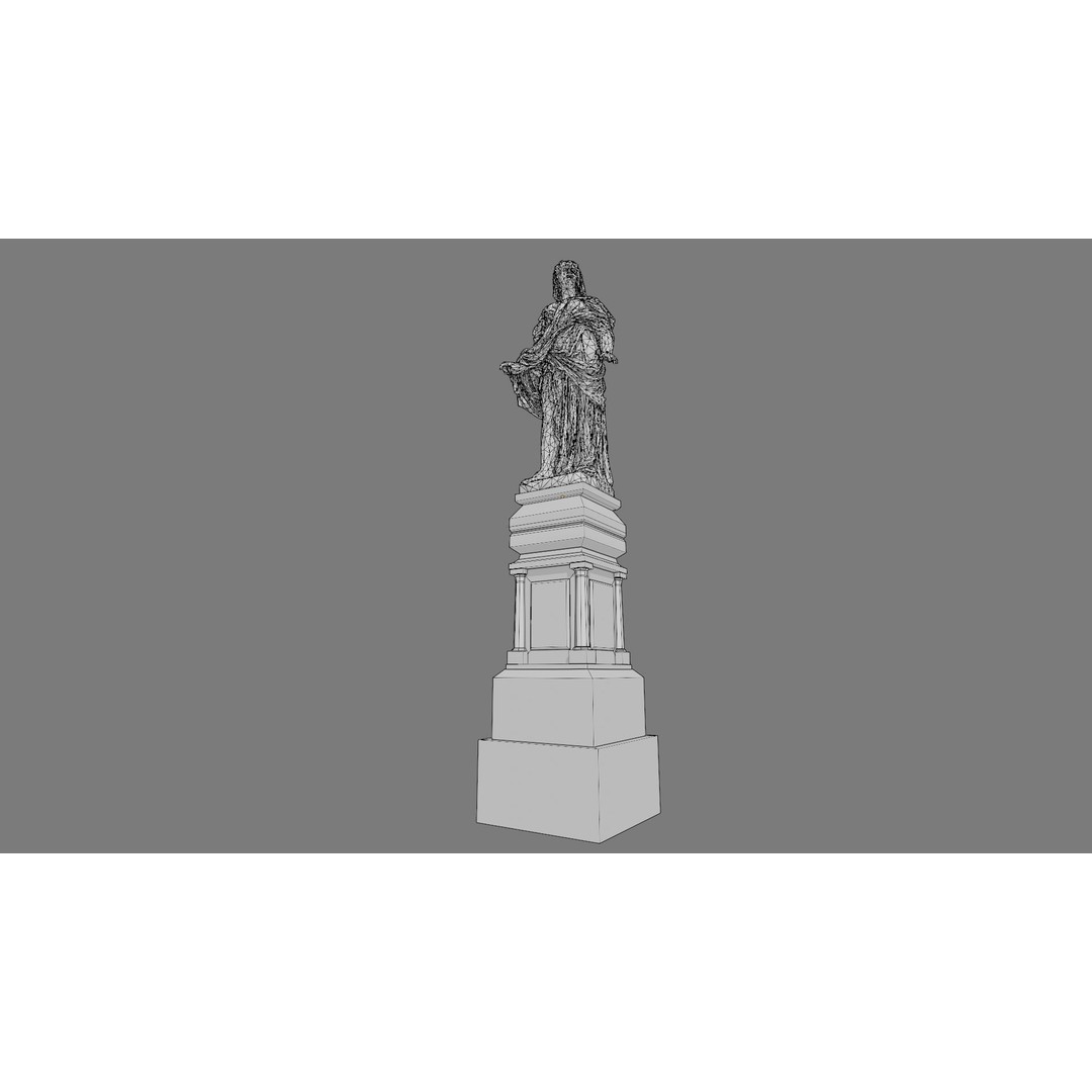 Cemetery Gravestone 3D Model – Low Poly Game Asset, FBX & OBJ - View 34