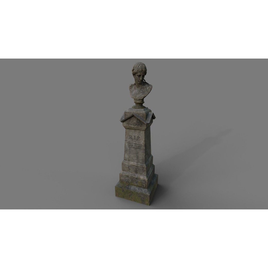 Cemetery Gravestone 3D Model – Low Poly Game Asset, FBX & OBJ - View 35