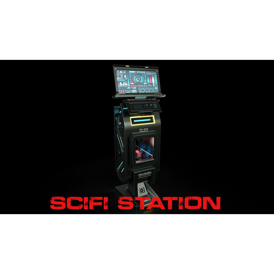 Sci-Fi Interior Station 3D Model – High Poly PBR Asset, FBX, Blender - View 10