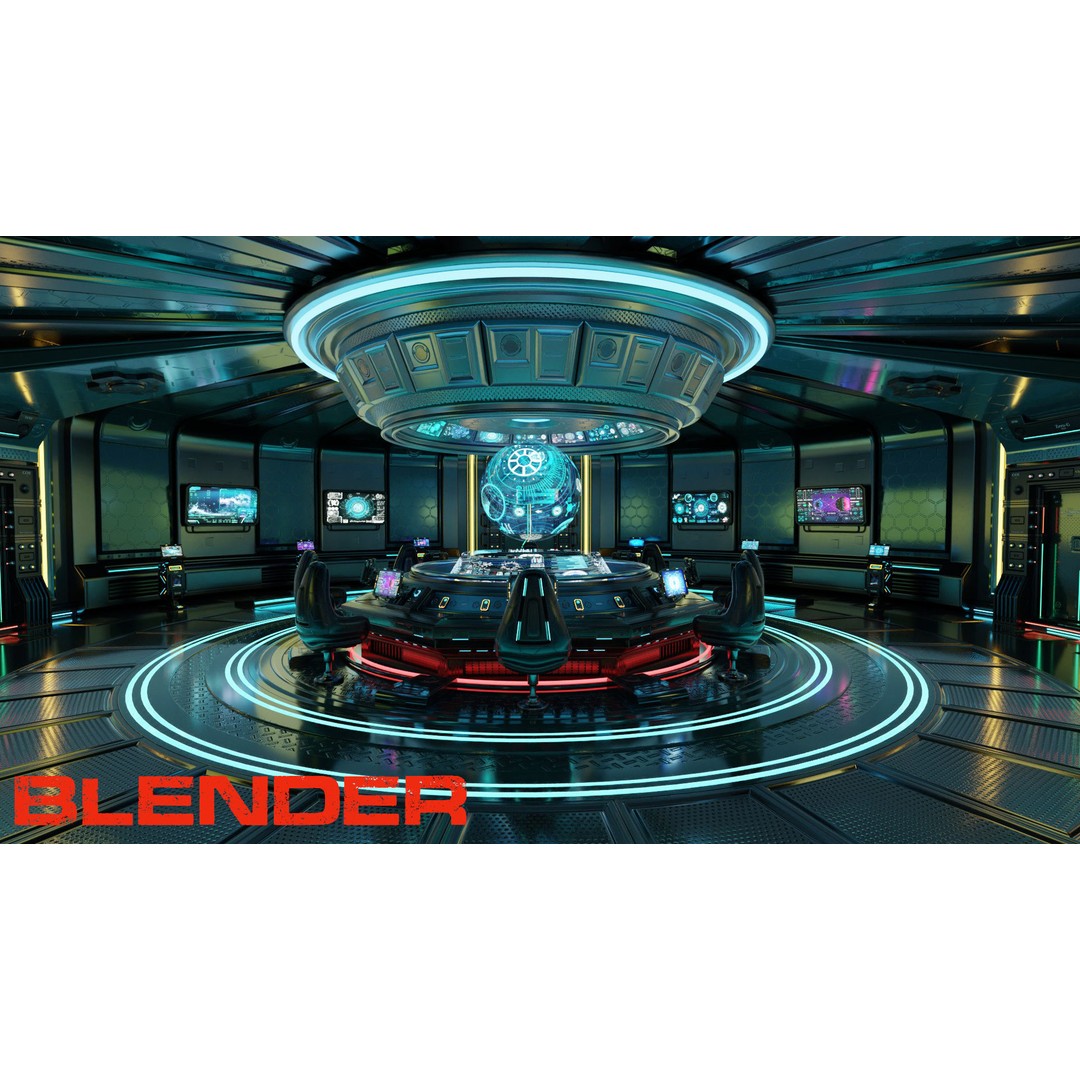 Sci-Fi Interior Station 3D Model – High Poly PBR Asset, FBX, Blender - View 11