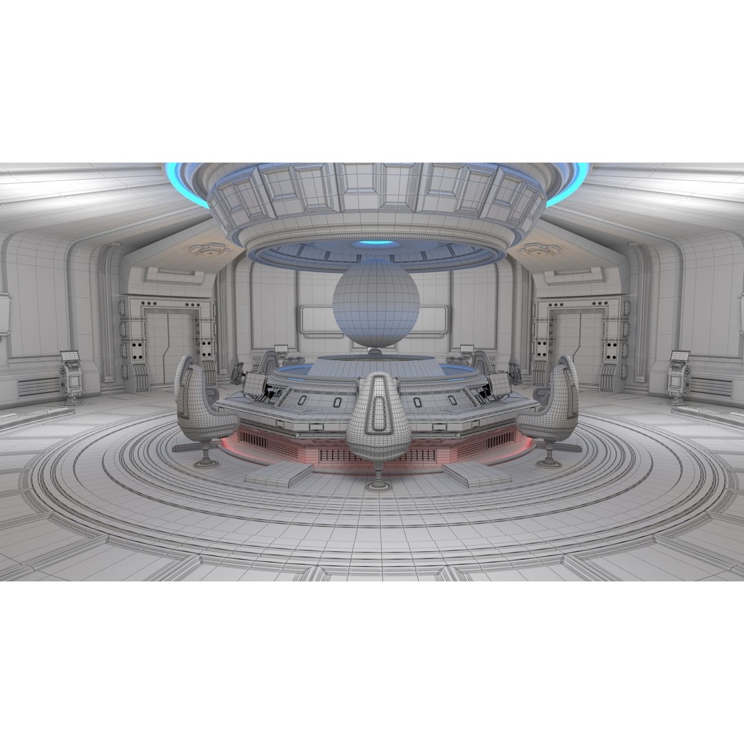 Sci-Fi Interior Station 3D Model – High Poly PBR Asset, FBX, Blender - View 14