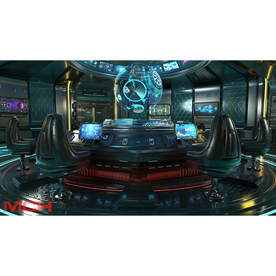 Sci-Fi Interior Station 3D Model – High Poly PBR Asset, FBX, Blender - View 4