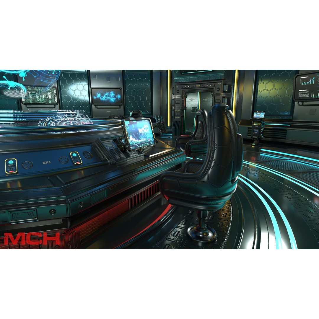 Sci-Fi Interior Station 3D Model – High Poly PBR Asset, FBX, Blender - View 5